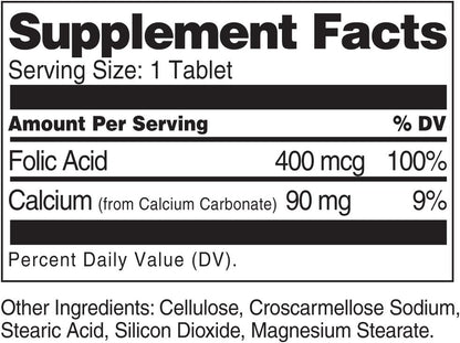 21st Century Folic Acid 400 mcg Tablets, 500 Count (Pack of 2)