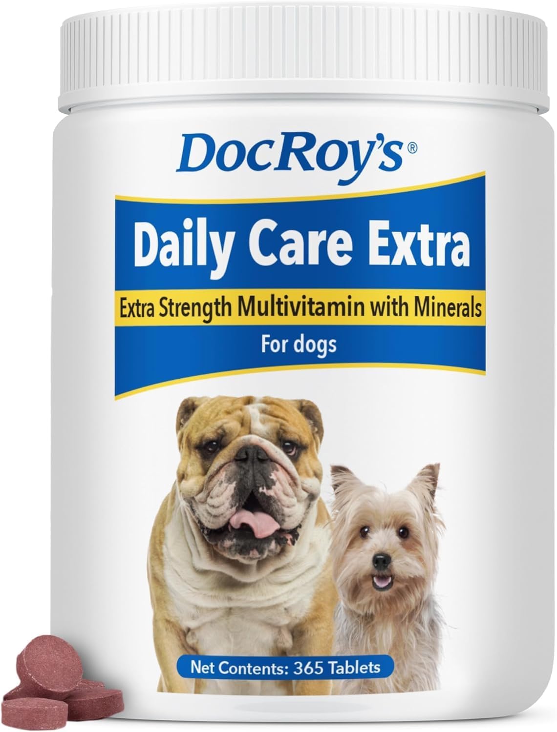 Doc Roy's Daily Care Extra Canine - Advanced Multivitamin Supplement for Dogs (365 Tablets)