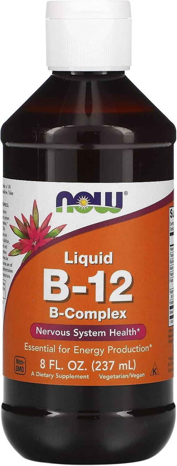 NOW Foods Vitamin B-12 Liquid, 8 oz (237 ml) (Pack of 2)