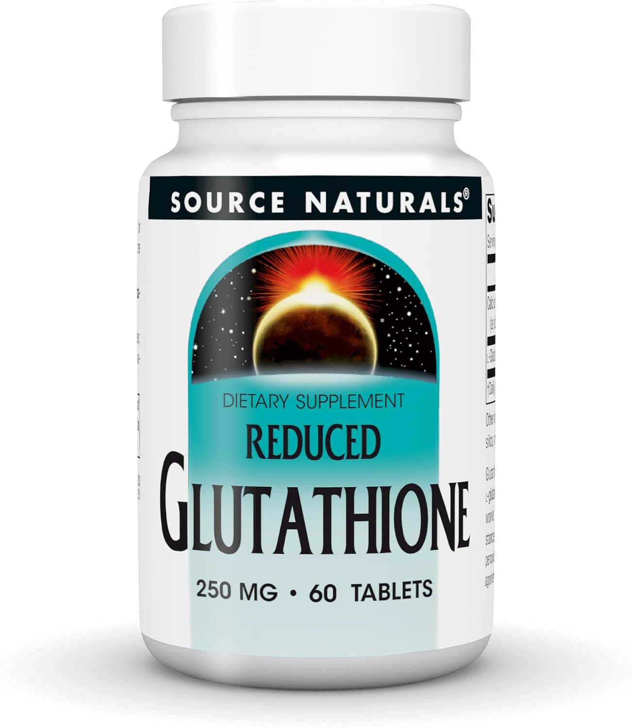 Source Naturals Reduced Glutathione 250 mg - Antioxidant & Liver Support, 60 Tablets
