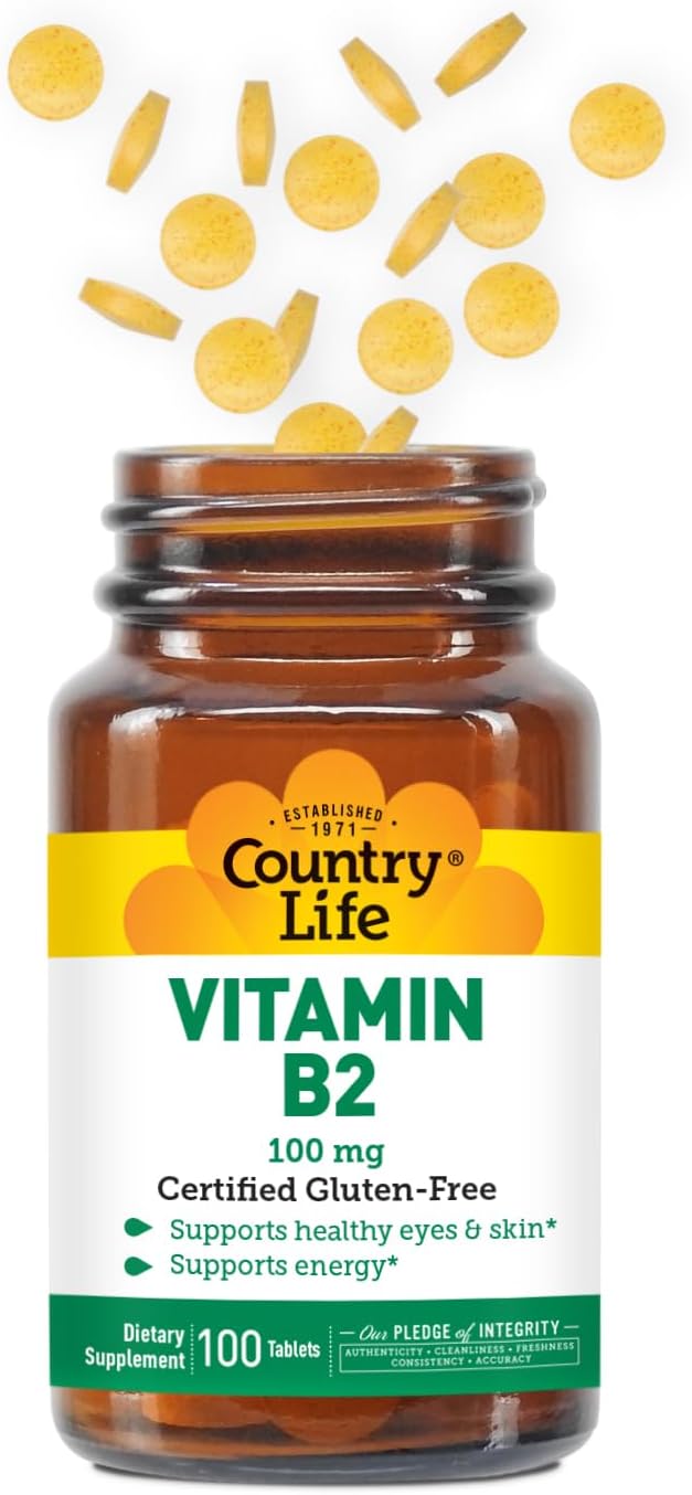 Country Life Vitamin B2 100 mg Riboflavin Supplement