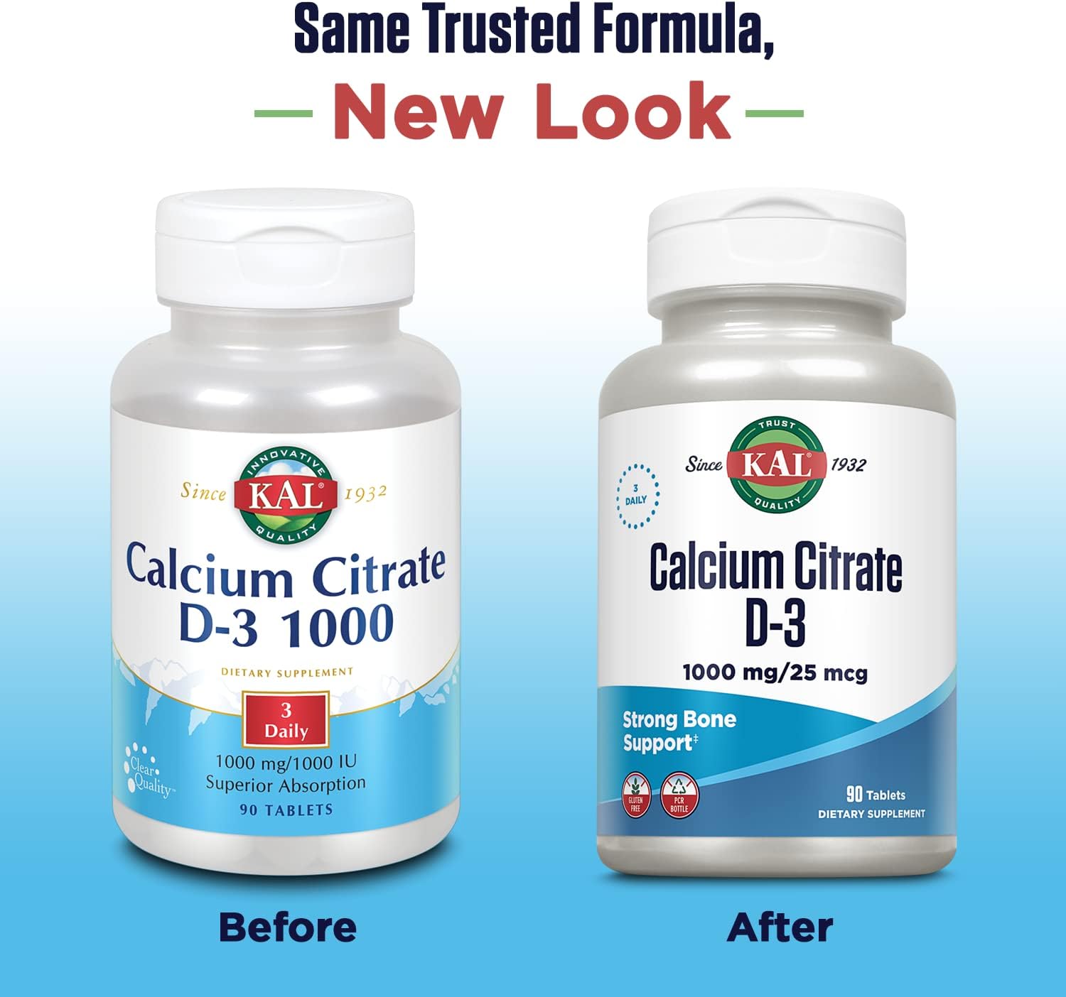 KAL Calcium Citrate with D 1000 IU Tablets - 1000 mg, 90 Tablets
