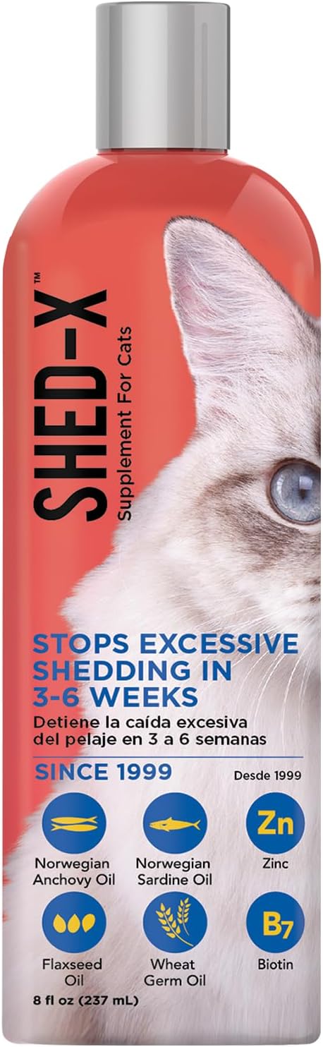 Shed-X Liquid Cat Supplement – 236 mL – All-Natural Shed Defender with Essential Fatty Acids
