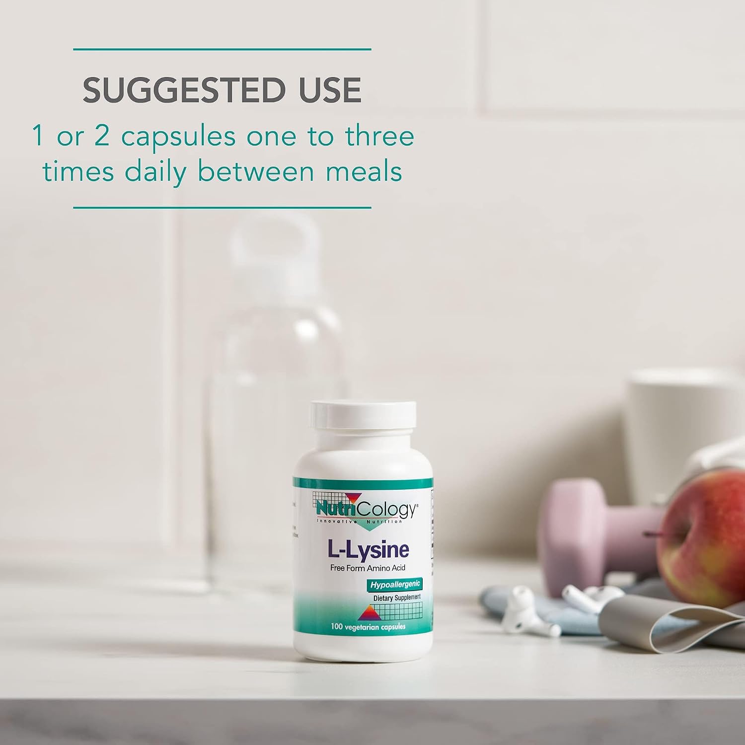 NutriCology L-Lysine 500 mg – Essential Amino Acid – 100 Capsules