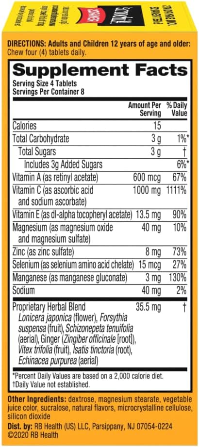 Airborne Vitamin C 1000mg Very Berry Chewable Tablets, 32 Count - görsel 6
