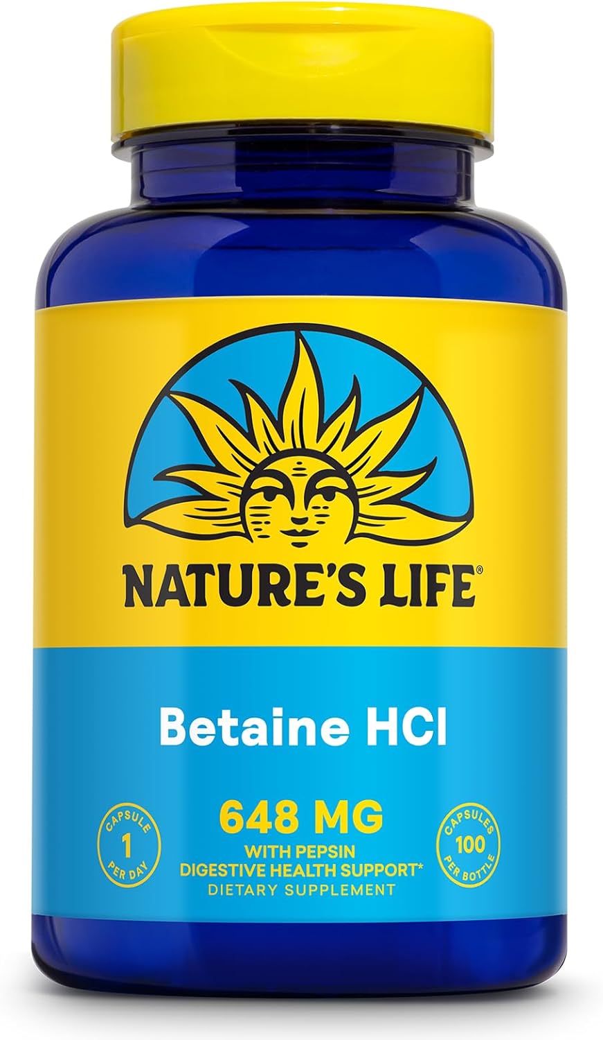 Nature's Life Betaine HCl with Pepsin – Digestive Health Formula