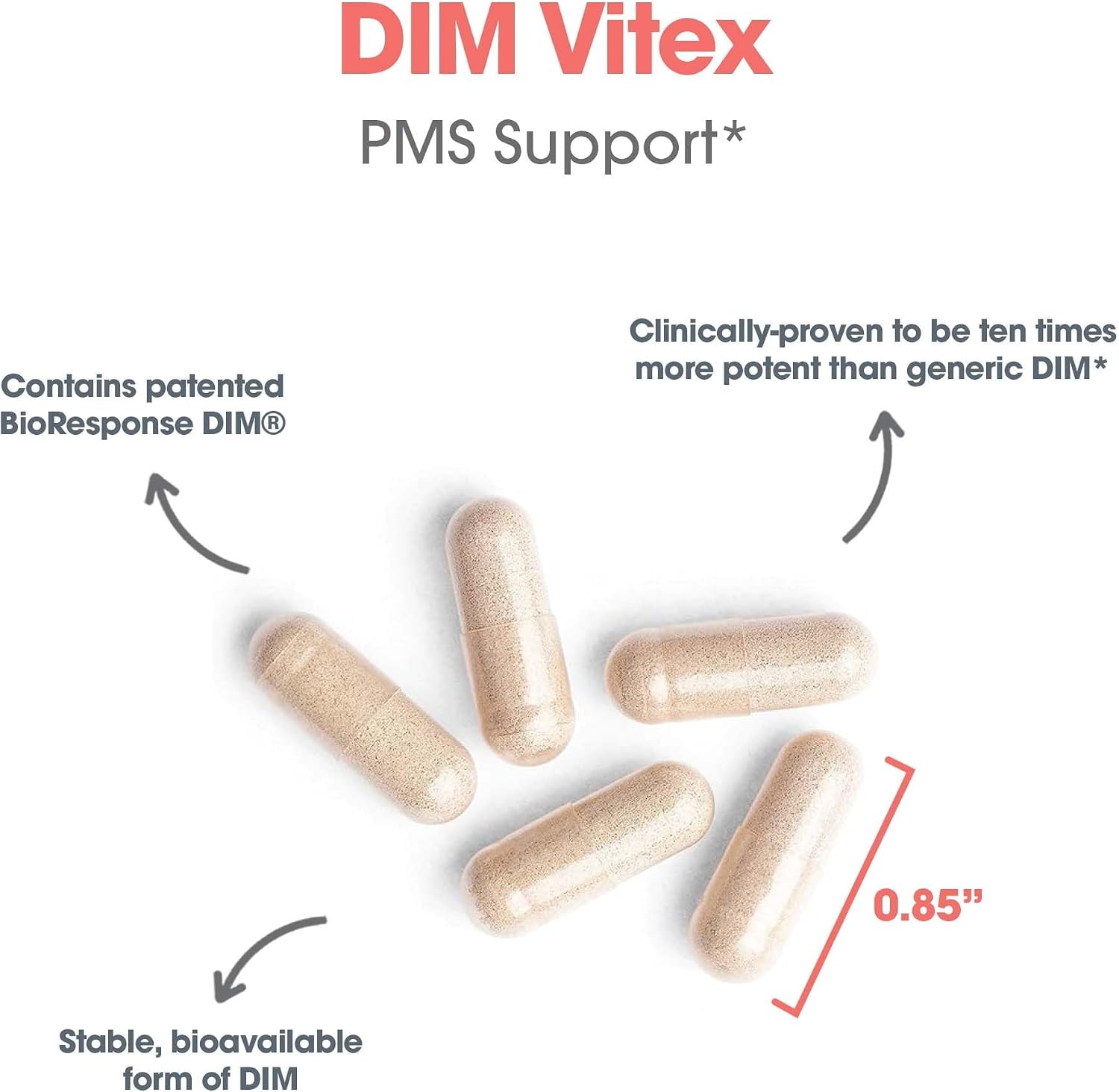 Allergy Research Group DIM Vitex - Supports Oestrogen Metabolism - DIM with NAC and Vitamin B & Magnesium - 60 Servings (120 Capsules)