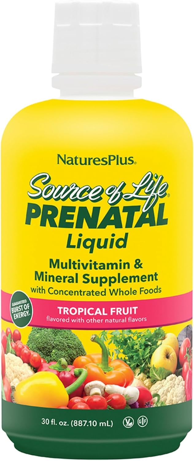 NaturesPlus Source of Life Prenatal Liquid, Tropical Fruit, 30 fl oz (887 mL)