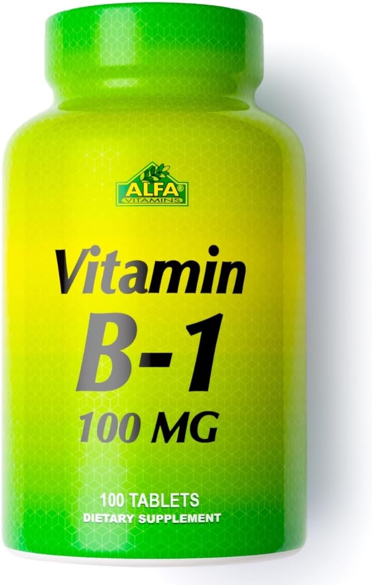 ALFA VITAMINS Vitamin B-1 (Thiamine) 100 mg, 100 Tablets - görsel 1