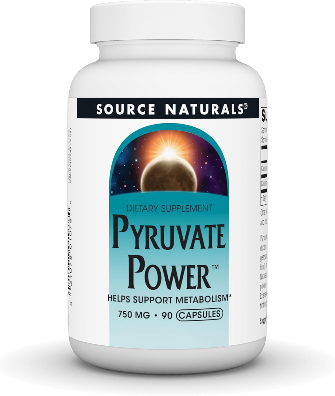 Source Naturals Pyruvate Power - 750 mg - 90 Capsules