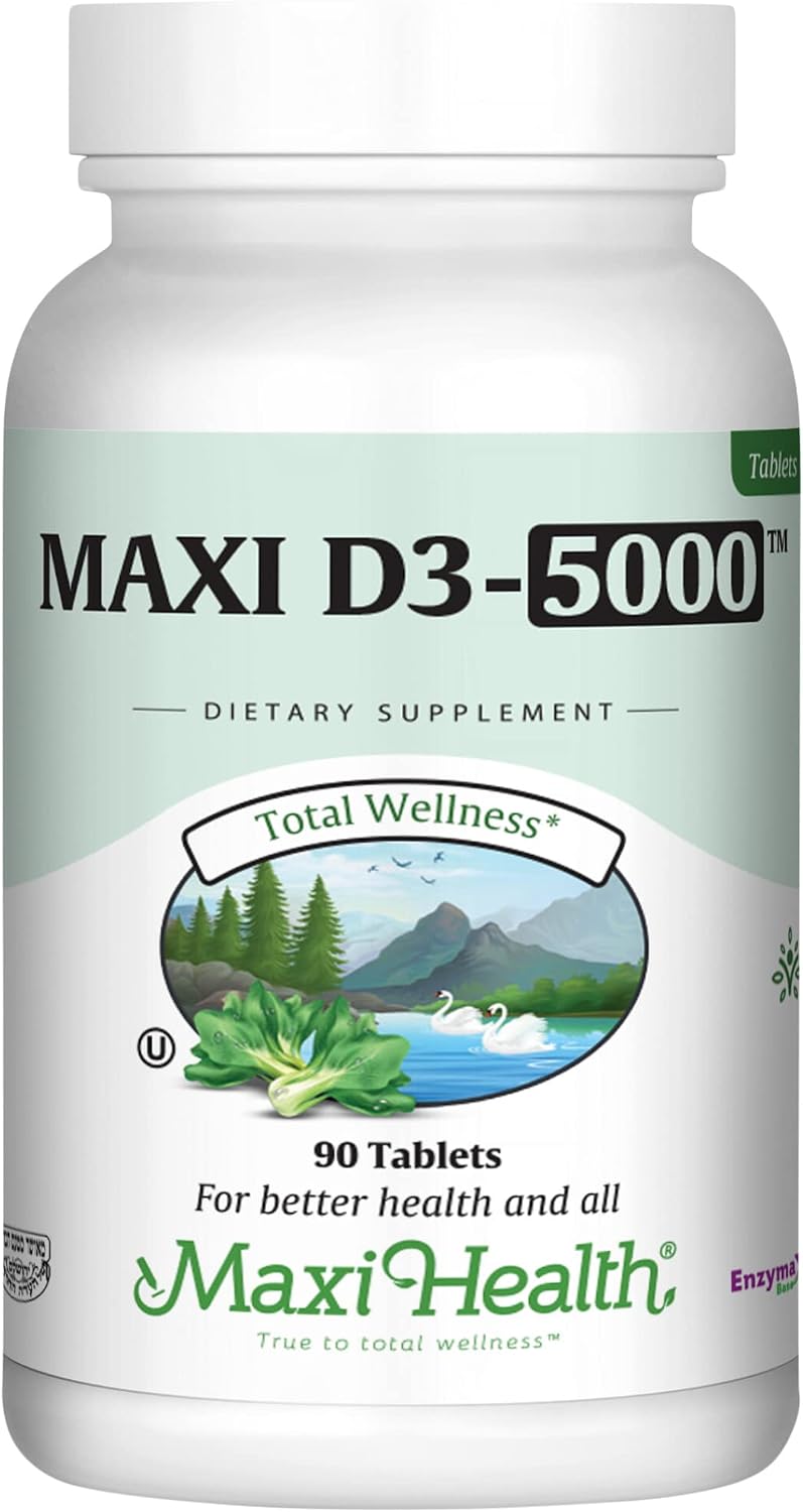 Vitamin D3 5000 IU (125 mcg) - High Dose Vitamin D3 Supplement for Bone and Immune Support - 180 Tablets