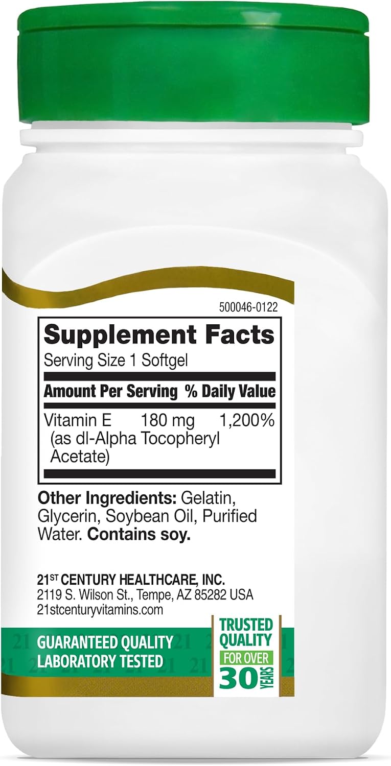 21st Century E 400 I.U. (Dl-Alpha) Softgels, 110 Count (Pack of 2) - Canada - görsel 5