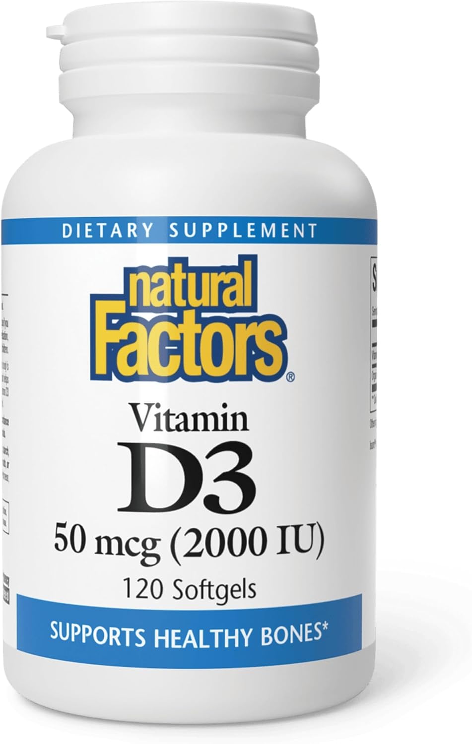 Natural Factors Vitamin D3 2000 IU (50 mcg) - 120 Softgels