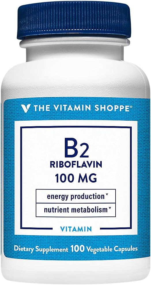 The Vitamin Shoppe Vitamin B2 (Riboflavin) 100 mg – 300 Capsules