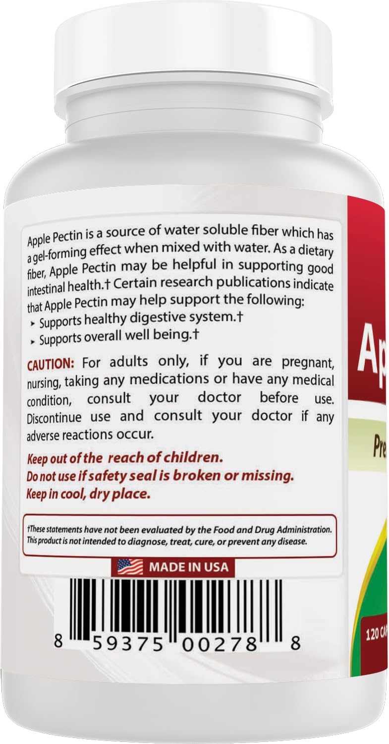 Best Naturals Apple Pectin 700 mg, 120 Capsules - görsel 7