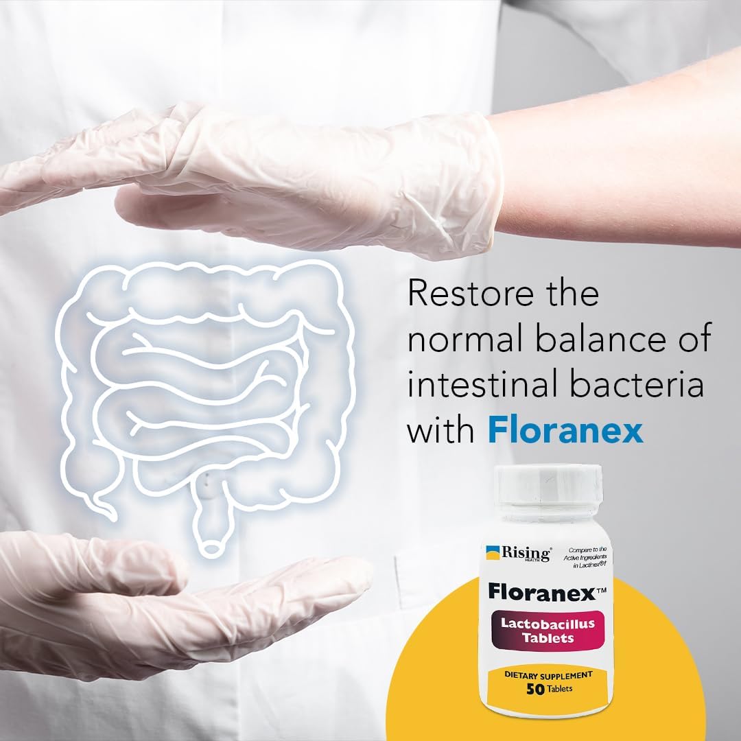 Rising Health Floranex™ Lactobacillus Probiotic Tablets – Digestive and Gut Health Supplement
