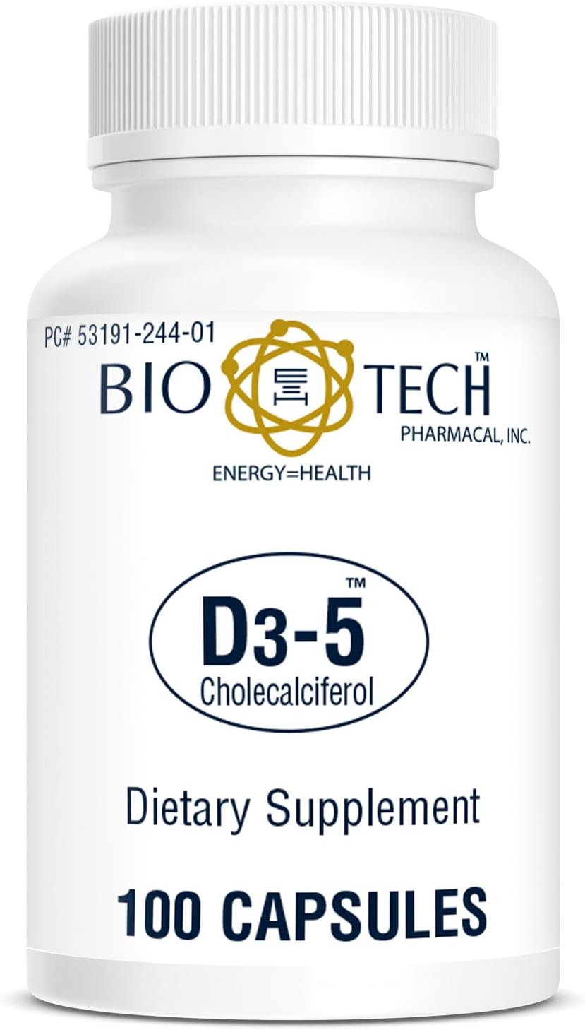 Bio-Tech Pharmacal Vitamin D Supplement, 5000 IU, 100 Capsules - görsel 2