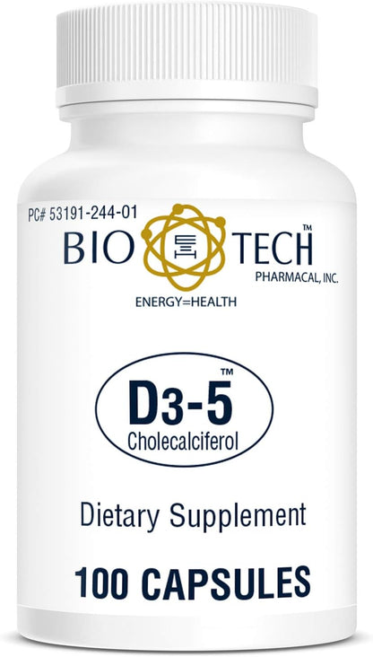 Bio-Tech Pharmacal Vitamin D Supplement, 5000 IU, 100 Capsules