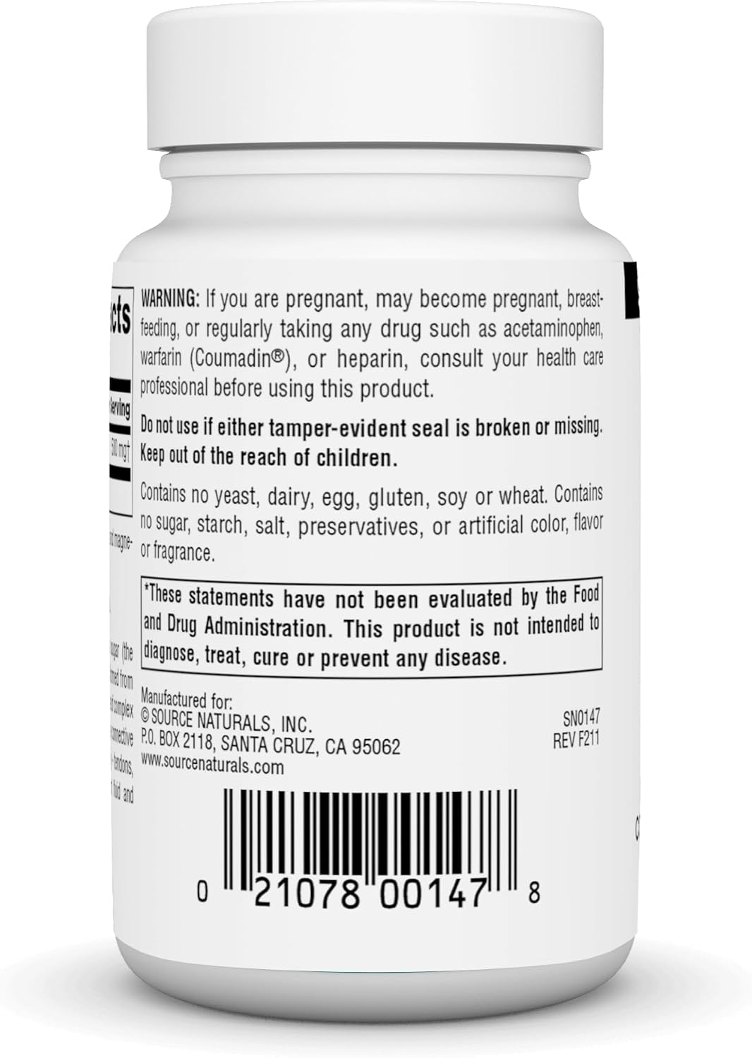 Source Naturals N-A-G (N-Acetyl Glucosamine) – 500 mg – 60 Tablets – Joint & Digestive Support