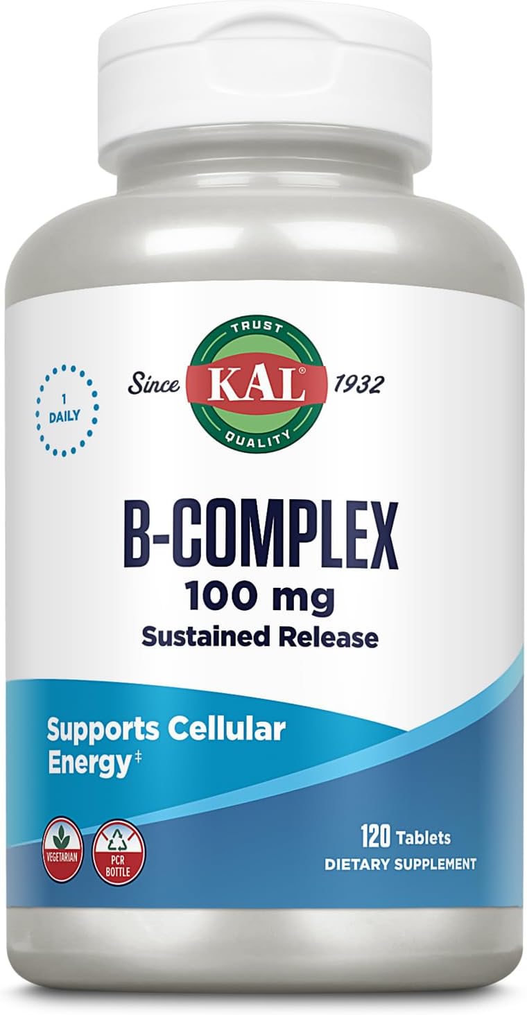 KAL B 50 Complex - B Vitamin Supplement for Energy and Metabolism, 50 Tablets