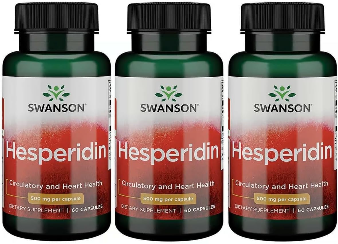 Swanson Hesperidin - Citrus-Derived Flavonoid - Cardiovascular & Muscle Recovery Support - 60 Capsules