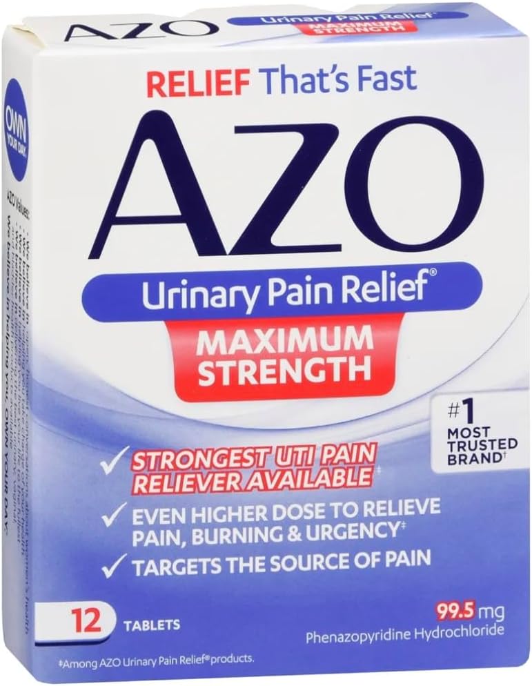 AZO Urinary Pain Relief Max Strength 12 Count Tablets - görsel 4
