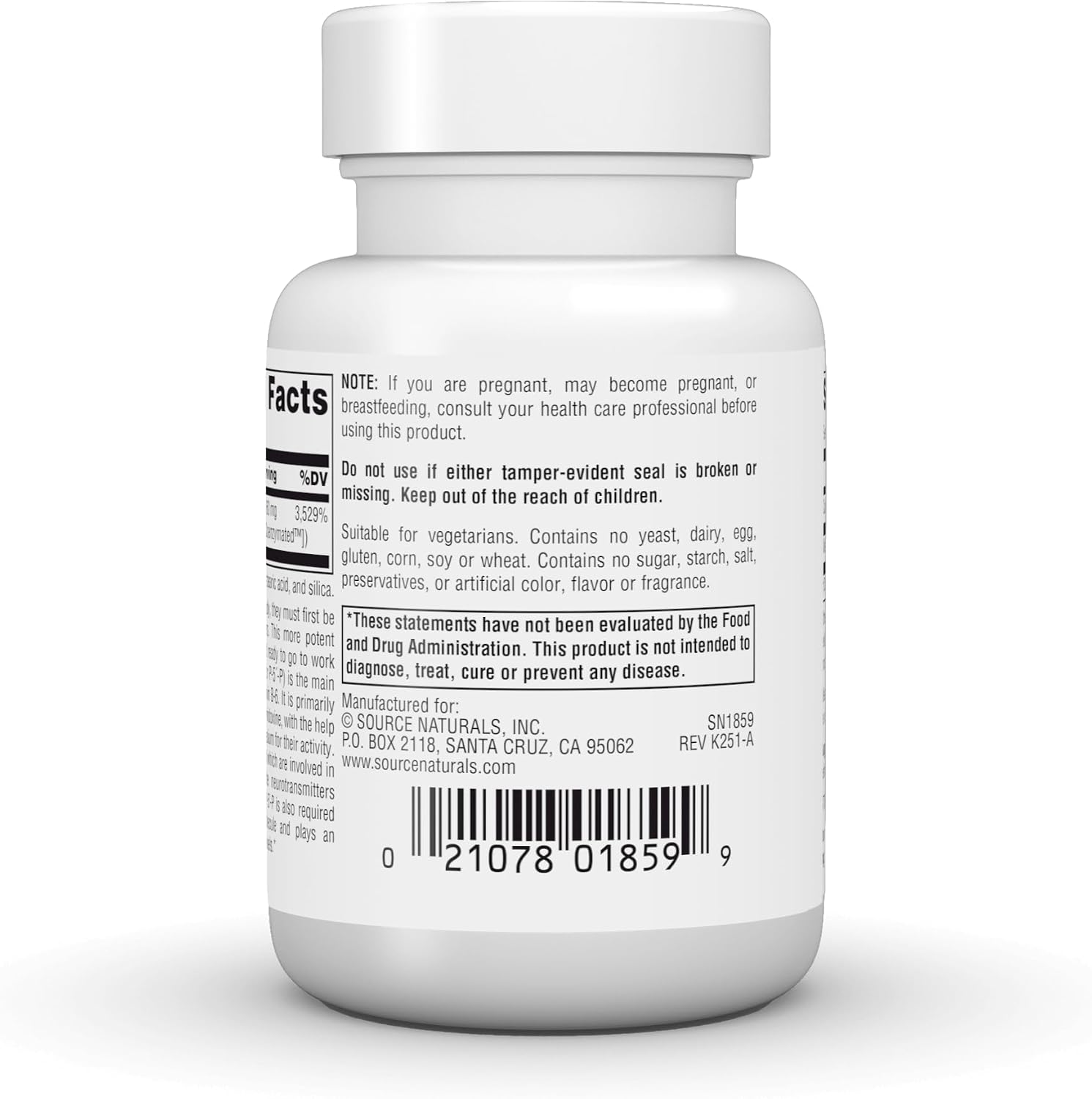 Source Naturals Coenzymated B-6 (P5P) 100 mg, 60 Tablets