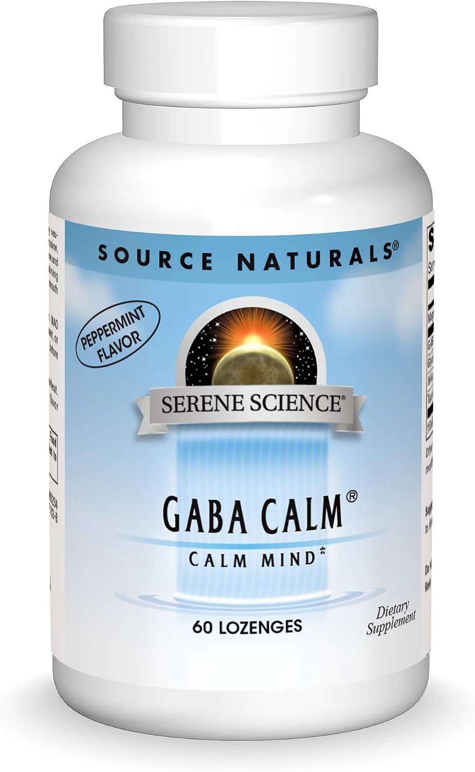 Source Naturals Serene Science GABA Calm Quick Dissolving Lozenges, Peppermint Flavour, 60 Count