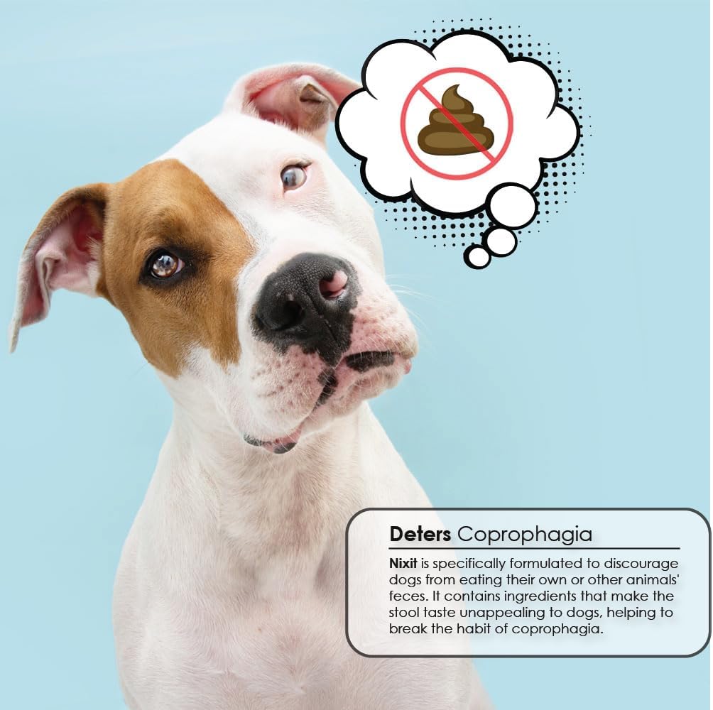 Nixit Anti-Coprophagy Supplement for Dogs – Stop Stool Eating, B-Complex, Chicken Liver Flavour, 10.5 oz