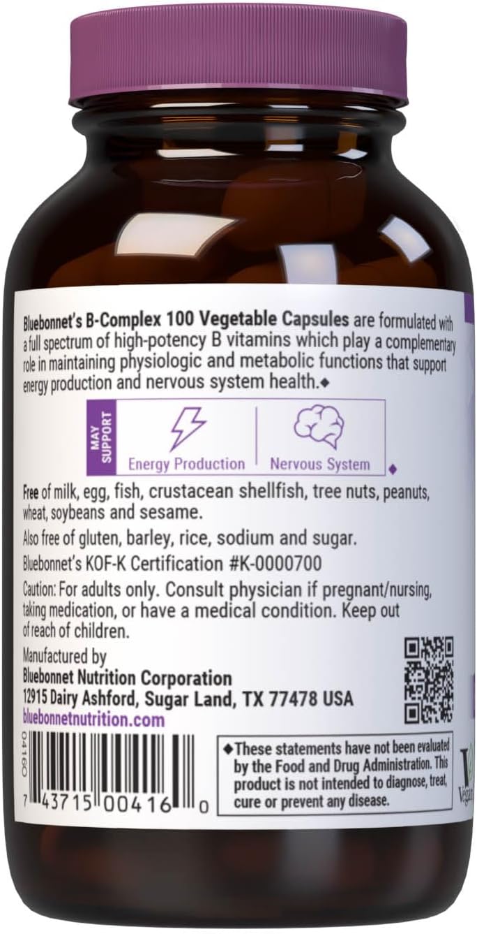 Bluebonnet Nutrition B Complex - Complete Full Spectrum - 50 Vegetable Capsules - görsel 3