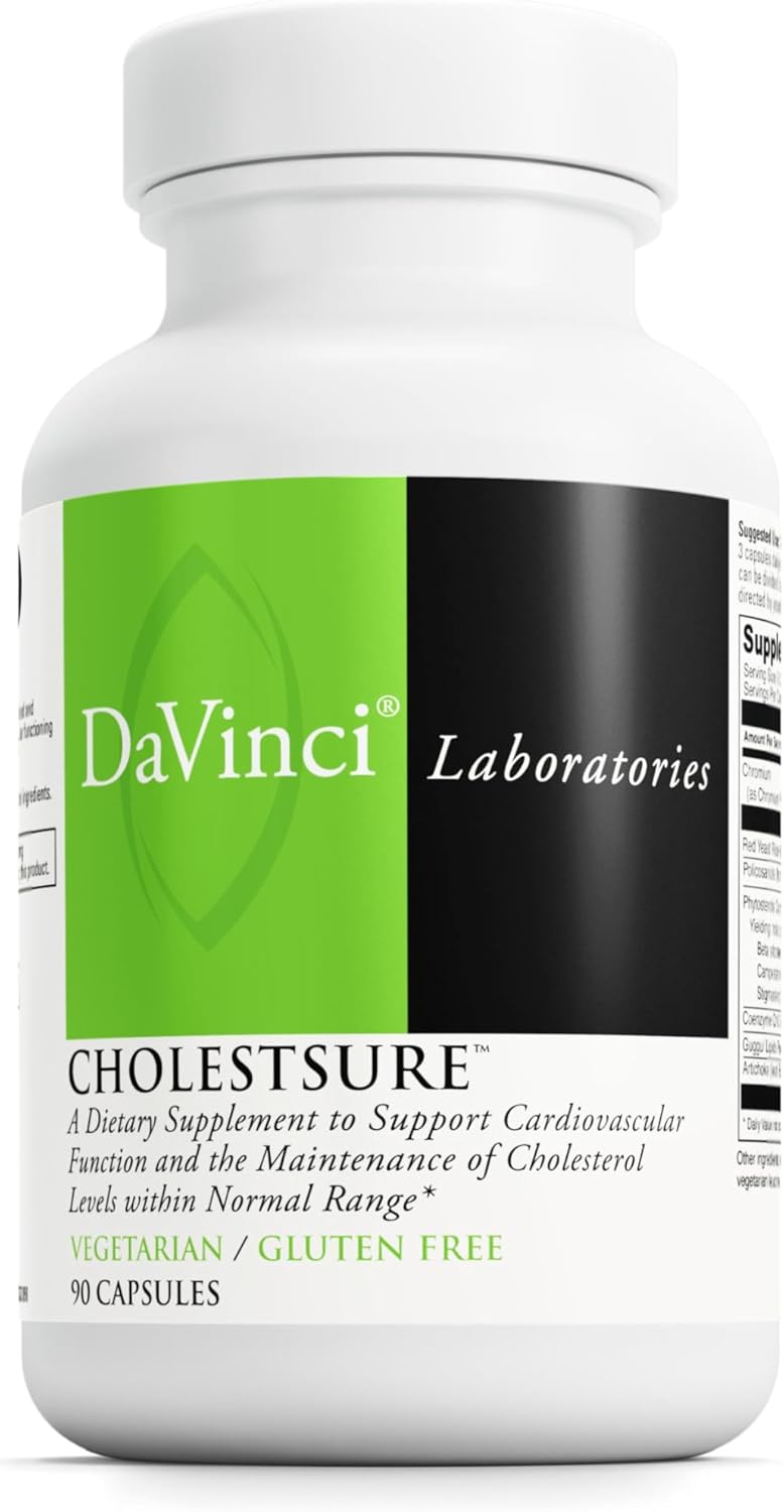 DAVINCI Labs CholestSure – Heart Health Supplement with CoQ10, Red Yeast Rice & Phytosterols – 90 Vegetarian Capsules