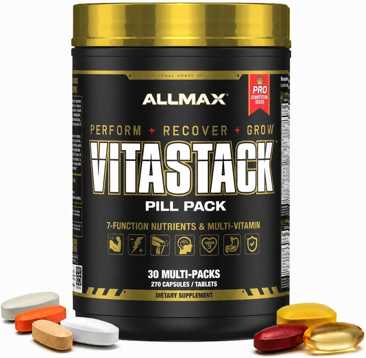 ALLMAX VITASTACK Multivitamin Packs – 30 Daily Packs with Omega-3, BCAAs & Enzymes - görsel 1