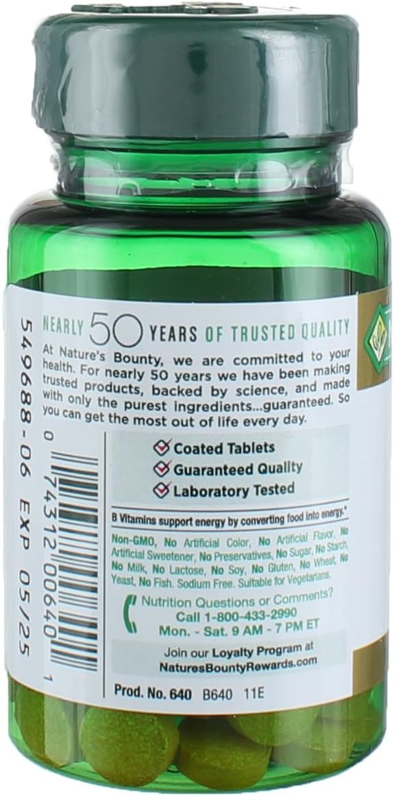 Nature's Bounty Vitamin B2, 100 mg, 100 Tablets (Pack of 4)