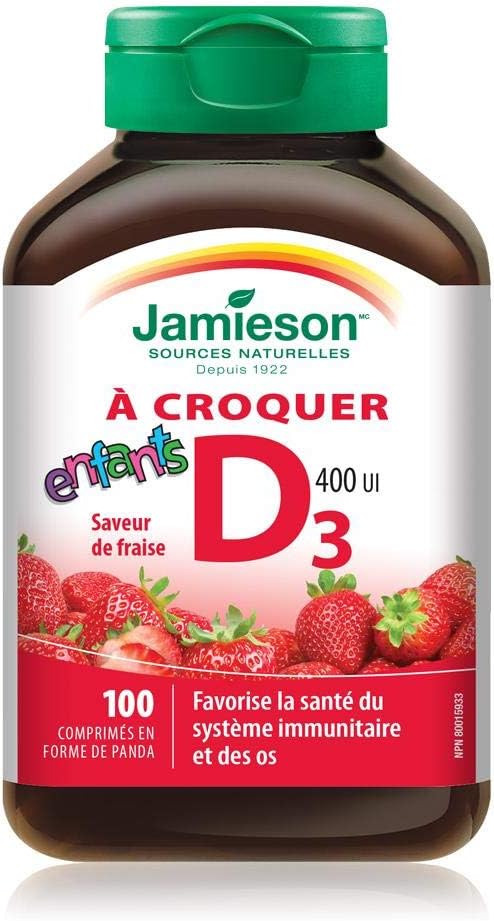 Chewable Vitamin D for Kids - Strawberry, 100 Tablets