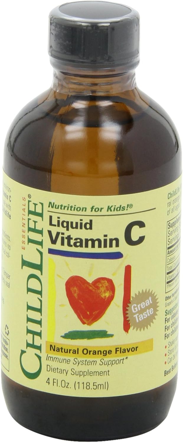Child Life Liquid Vitamin C, Orange Flavour, Glass Bottle, 4-Ounce (Pack of 2)