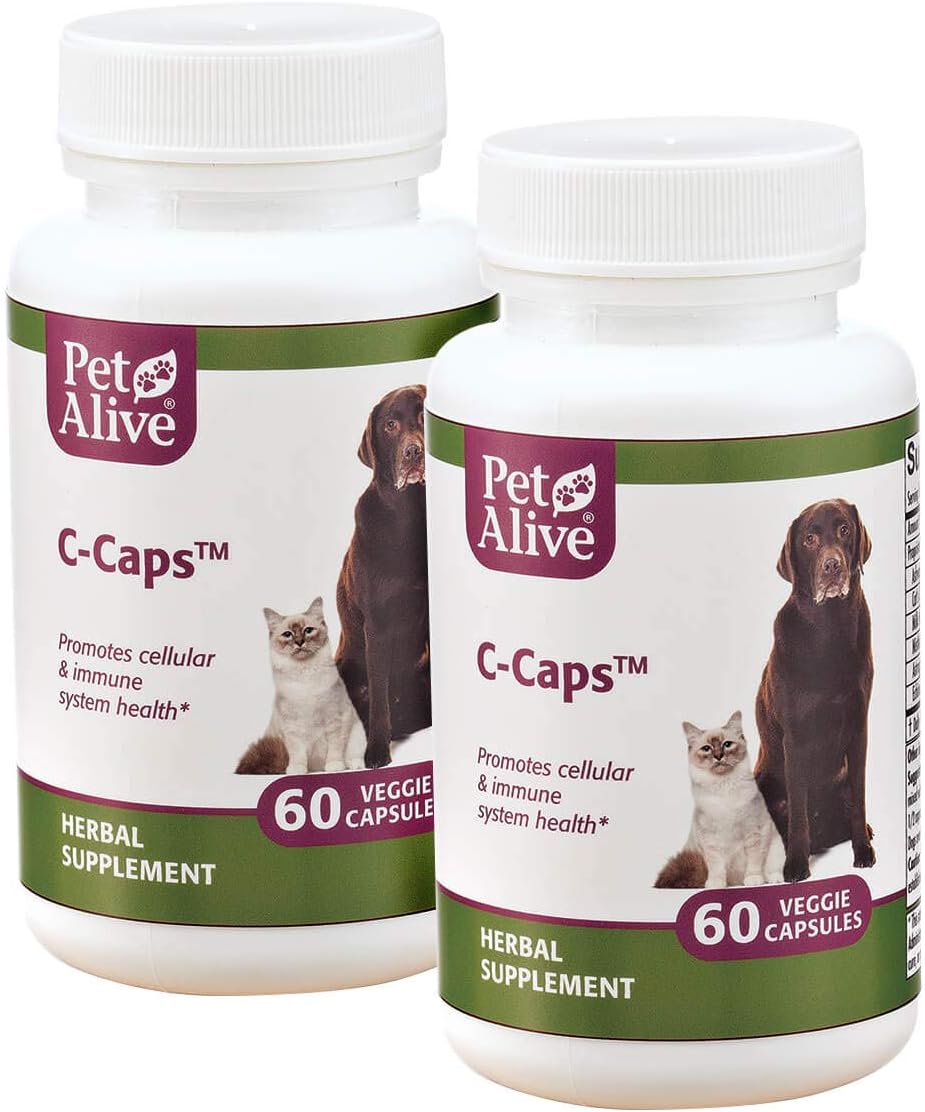 PetAlive C-Caps – All-Natural Herbal Supplement for Dogs and Cats (60 Veggie Capsules)