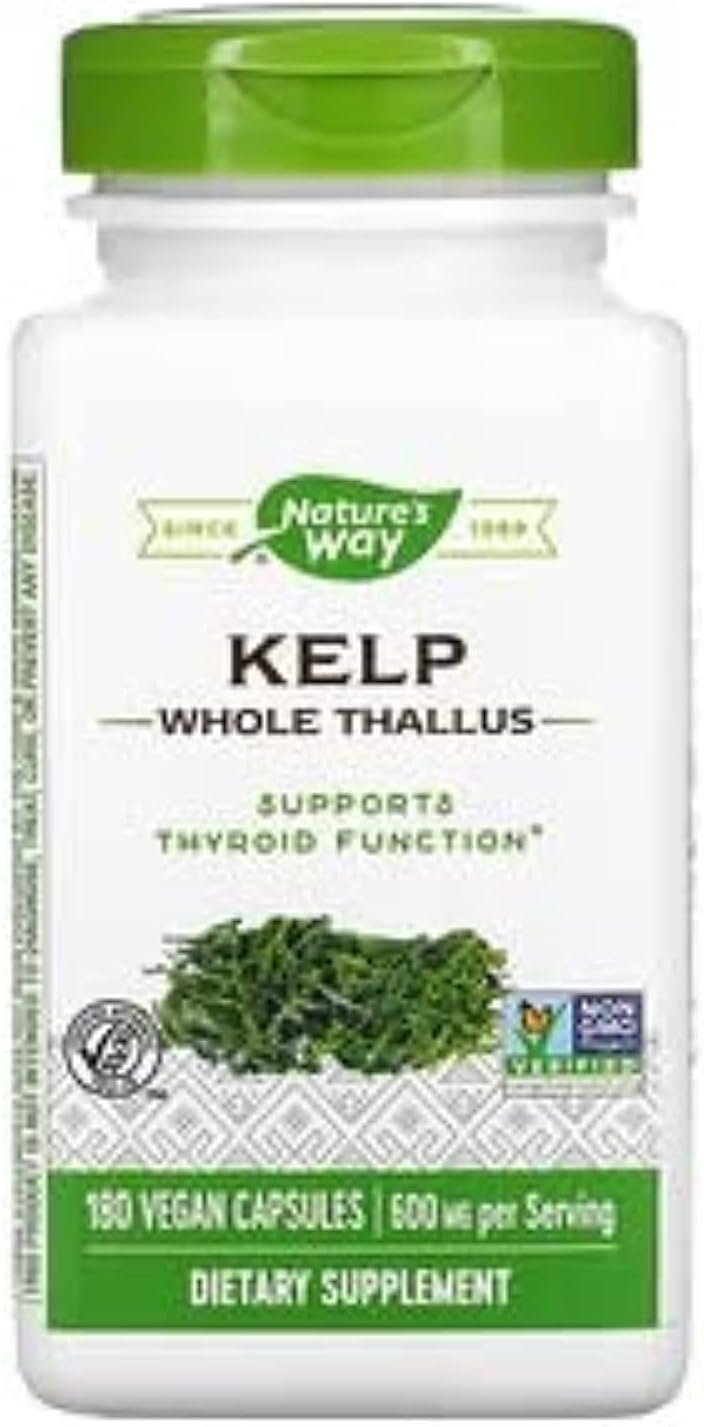 Nature's Way Kelp 600 mg, 180 Vegetable Capsules (Pack of 3)