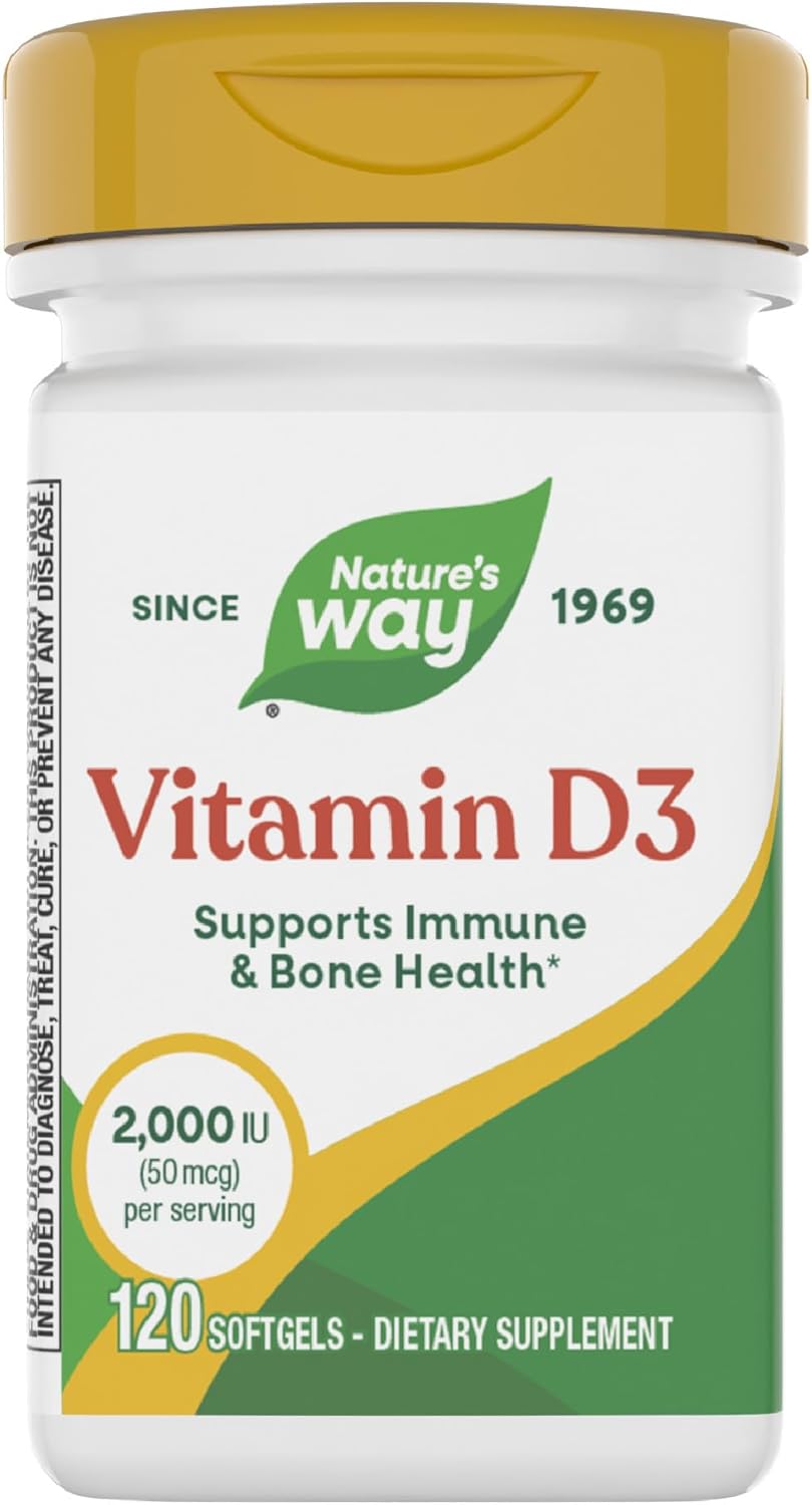 Nature's Way Vitamin D3, 2000 IU (50 mcg), 120 Softgels