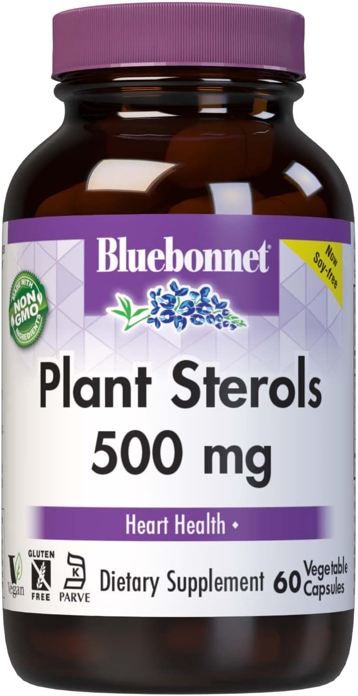 Bluebonnet Nutrition Plant Sterols 500 mg – Heart Health Supplement, 60 Vegetable Capsules