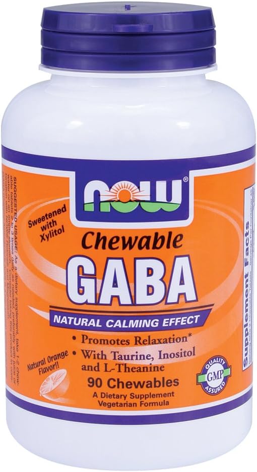 NOW Foods GABA Orange Flavour Chewable - 90 Chewables