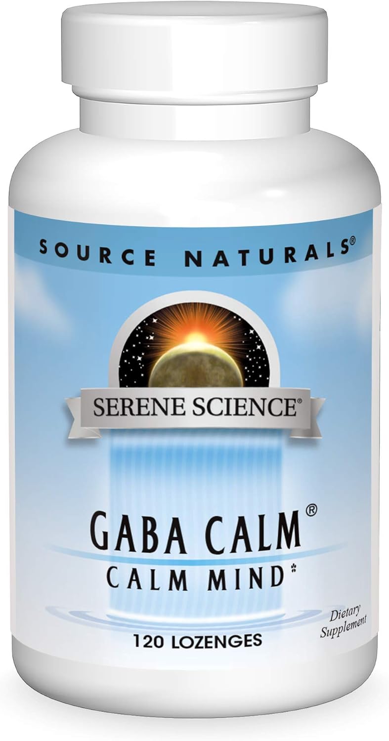Source Naturals Serene Science, GABA Calm Quick Dissolving Peppermint Flavour - 120 Lozenges