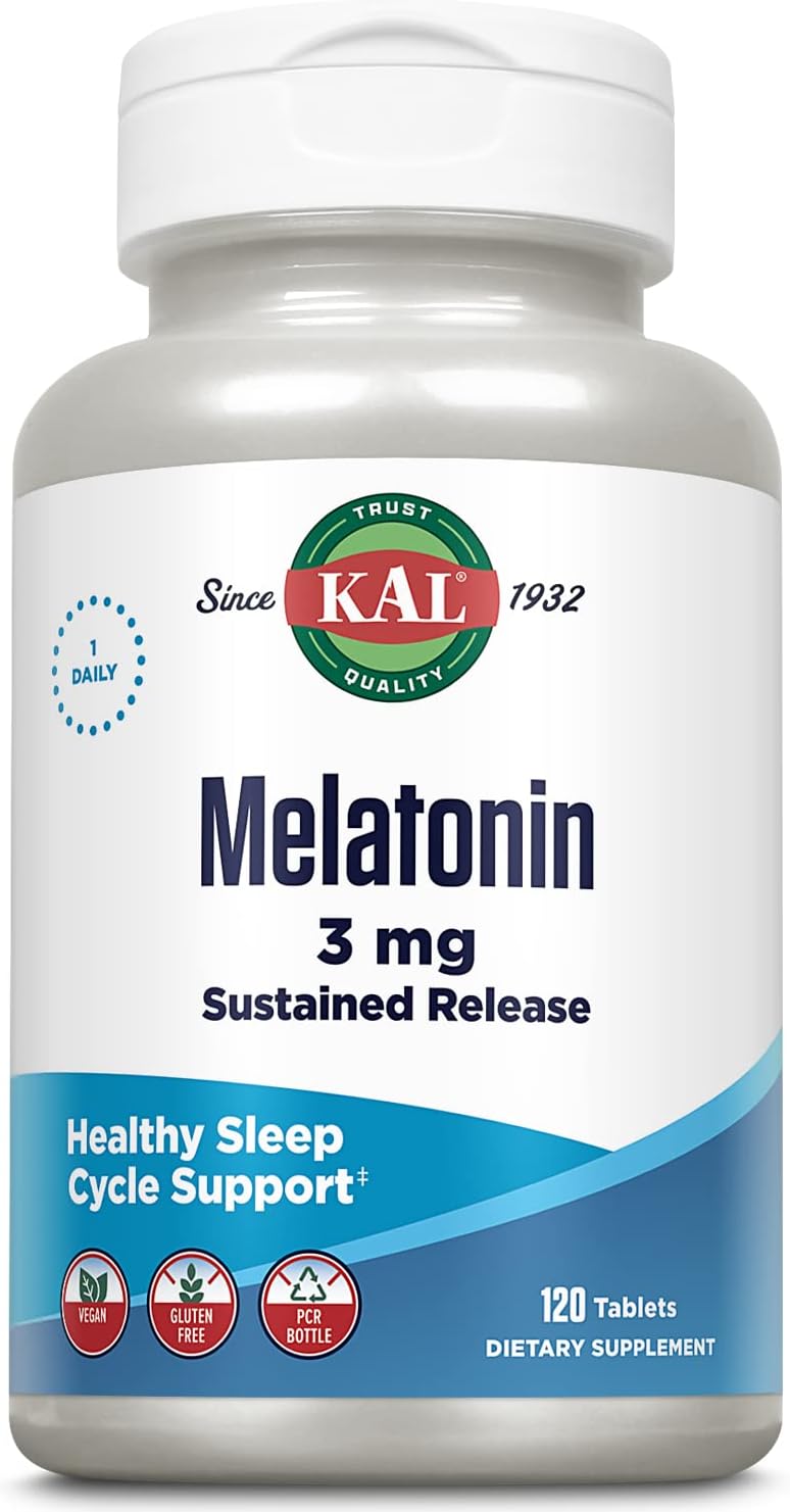 KAL Melatonin 3 mg Rapid-Dissolve Sleep Aid with Vitamin B6