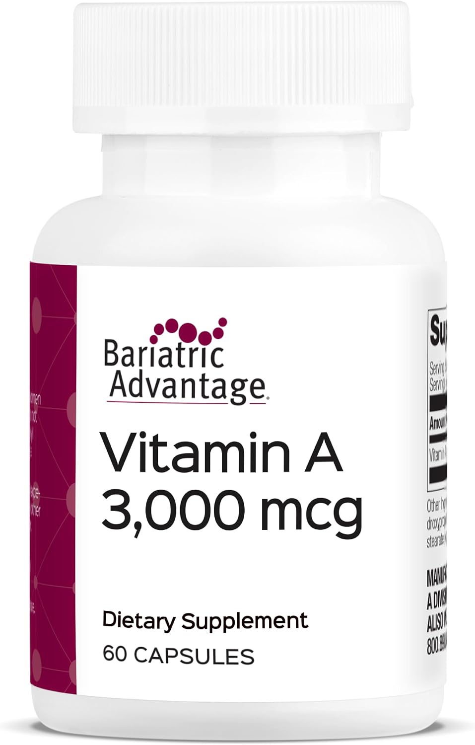 Bariatric Advantage Vitamin A 3,000 mcg - for Bariatric Surgery Patients - Easy-Digest Mini Capsules - 60 Count (2 Pack) - görsel 1