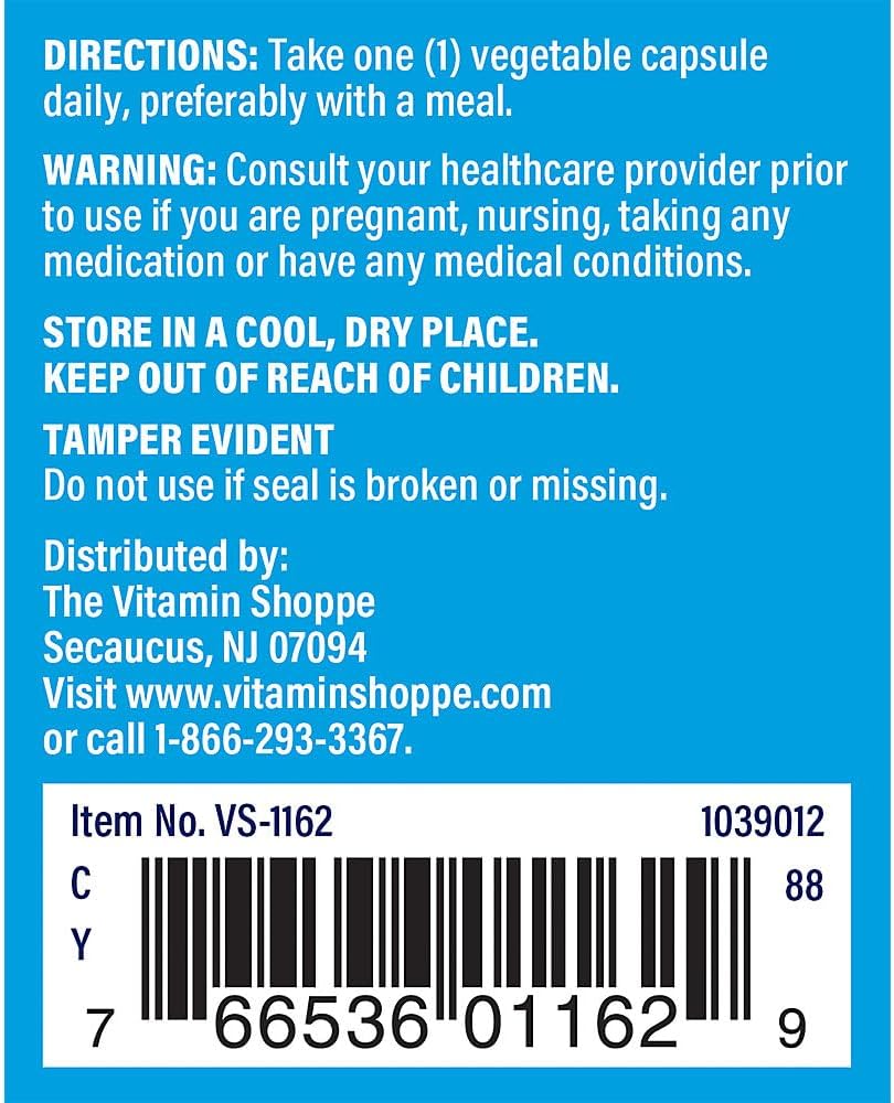 The Vitamin Shoppe Vitamin B6 100 mg – Pyridoxine for Energy Metabolism & Nervous System