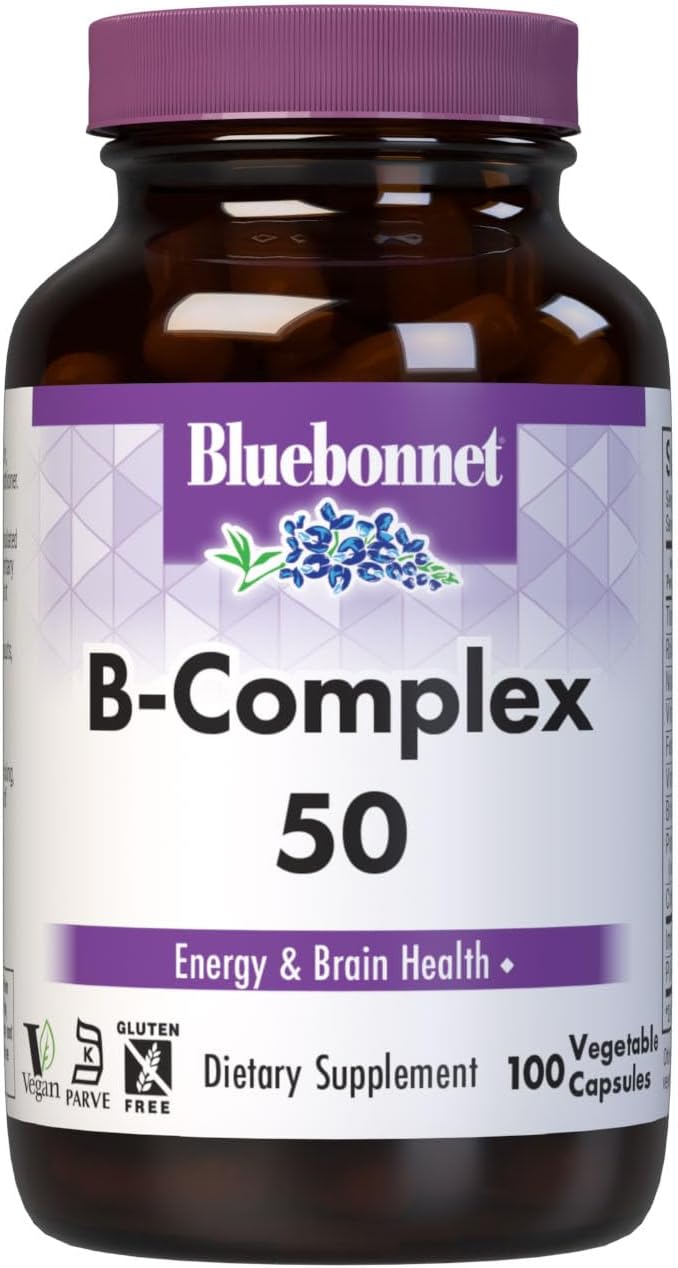 Bluebonnet Vitamin B Complex - Full Spectrum B Vitamins - 100 Vegetable Capsules