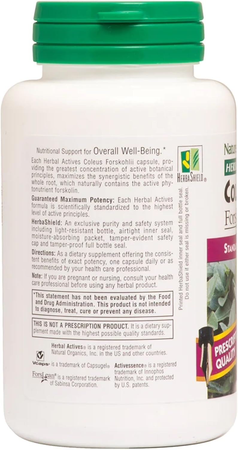 NaturesPlus Herbal Actives Coleus Forskohlii 125 mg – 60 Vegetarian Capsules
