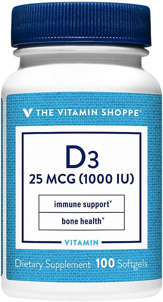 The Vitamin Shoppe Vitamin D3 1000 IU Softgels, 200 Count