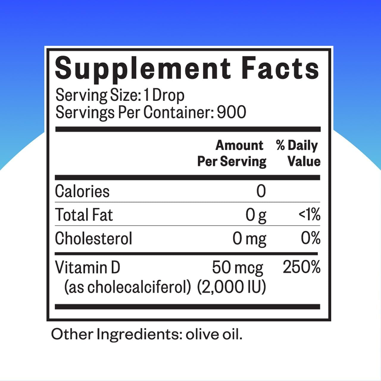 Seeking Health Vitamin D3 Drops - 2,000 IU per Serving, 30 mL (1 FL oz, 900 Servings)