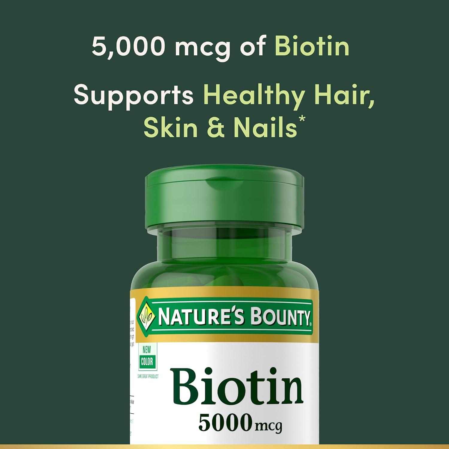 Nature's Bounty Biotin 5000 mcg Rapid Release Softgels, Supports Energy Metabolism & Healthy Hair, Skin, and Nails