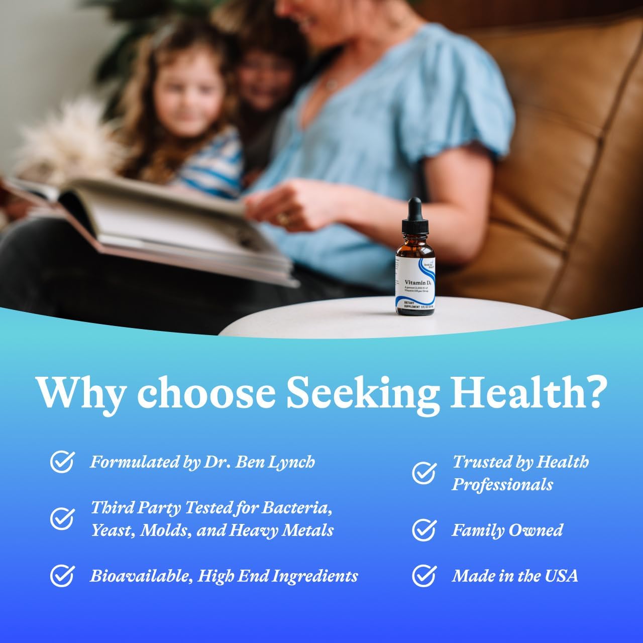 Seeking Health Vitamin D3 Drops - 2,000 IU per Serving, 30 mL (1 FL oz, 900 Servings)